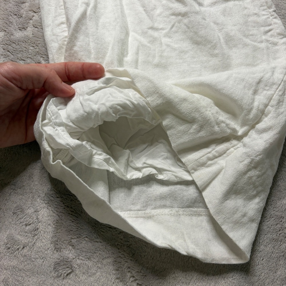Abercrombie & Fitch White Wide Leg Lined Linen Blend Pants Womens (Fits 32x30) - Picture 4 of 10